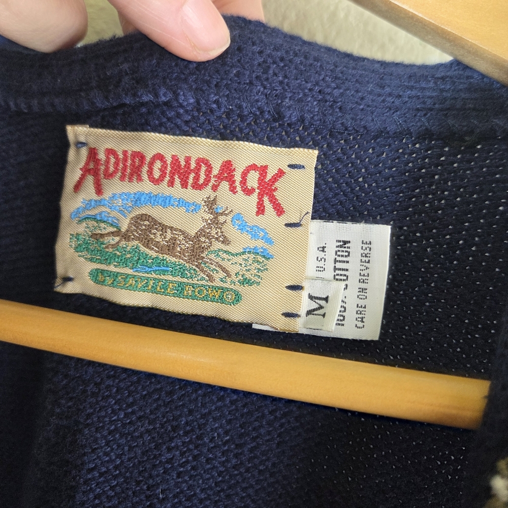 Men’s Vintage Adirondack Navy Knit Sweater Vest Geometric Size Medium - Picture 10 of 10